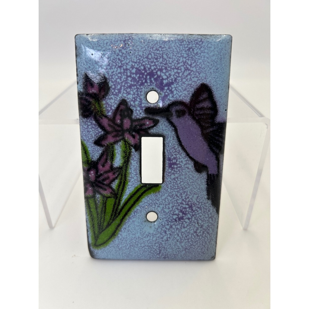 Vintage Hummingbird Handcrafted Floral Light Switch Cover Single Toggle Plate